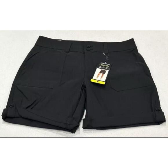 Eddie Bauer Pants - Eddie Bauer Womens Rolled Hem Bermuda Shorts, Black, Size 6 AD9